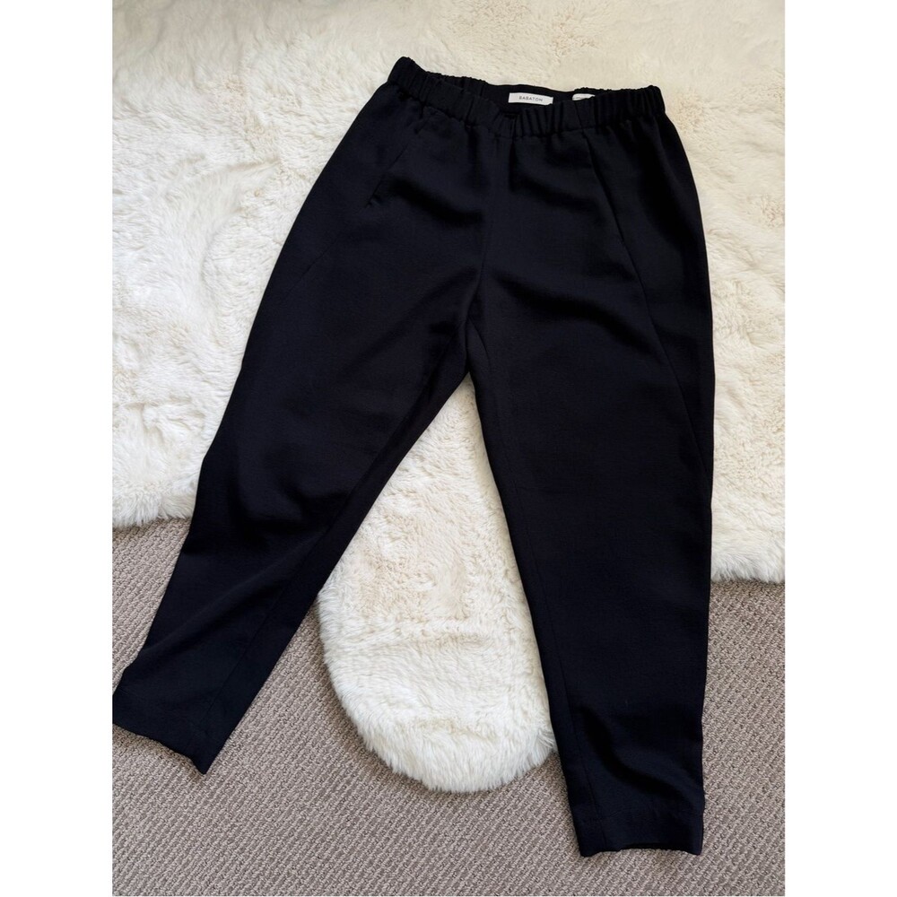 Aritzia Elastic Waist Tapered Trousers / Pants XS - Black